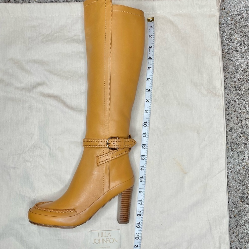 Ulla Johnson Adler Leather Knee High Buckle Boot 5.5 35 Caramel Brown Dust Bag - Picture 12 of 13